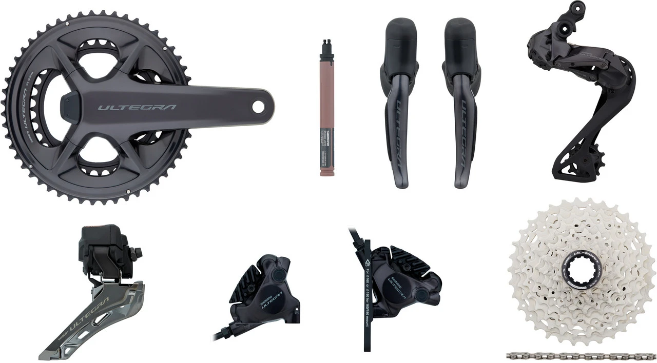 Shimano Ultegra Di2 R8150 Powermeter Gruppe 2x12 36-52 Mit Scheibenbremse